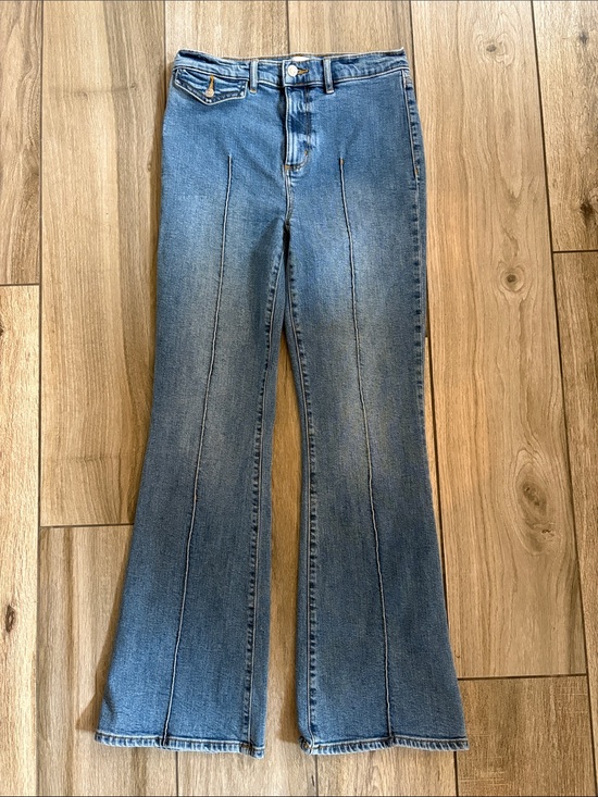 LOFT Denim - LOFT Medium Blue High-Rise Flare Jeans with Center Front Seams